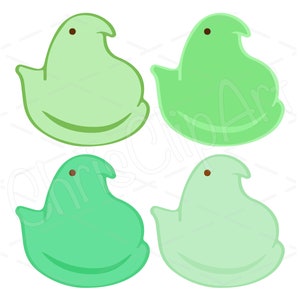 Easter Candy SVG PNG JPG - Green Marshmallow Chick Duck Sublimation - Bundle of 4 Colors - Green Chick Vector - Green Duck Graphic