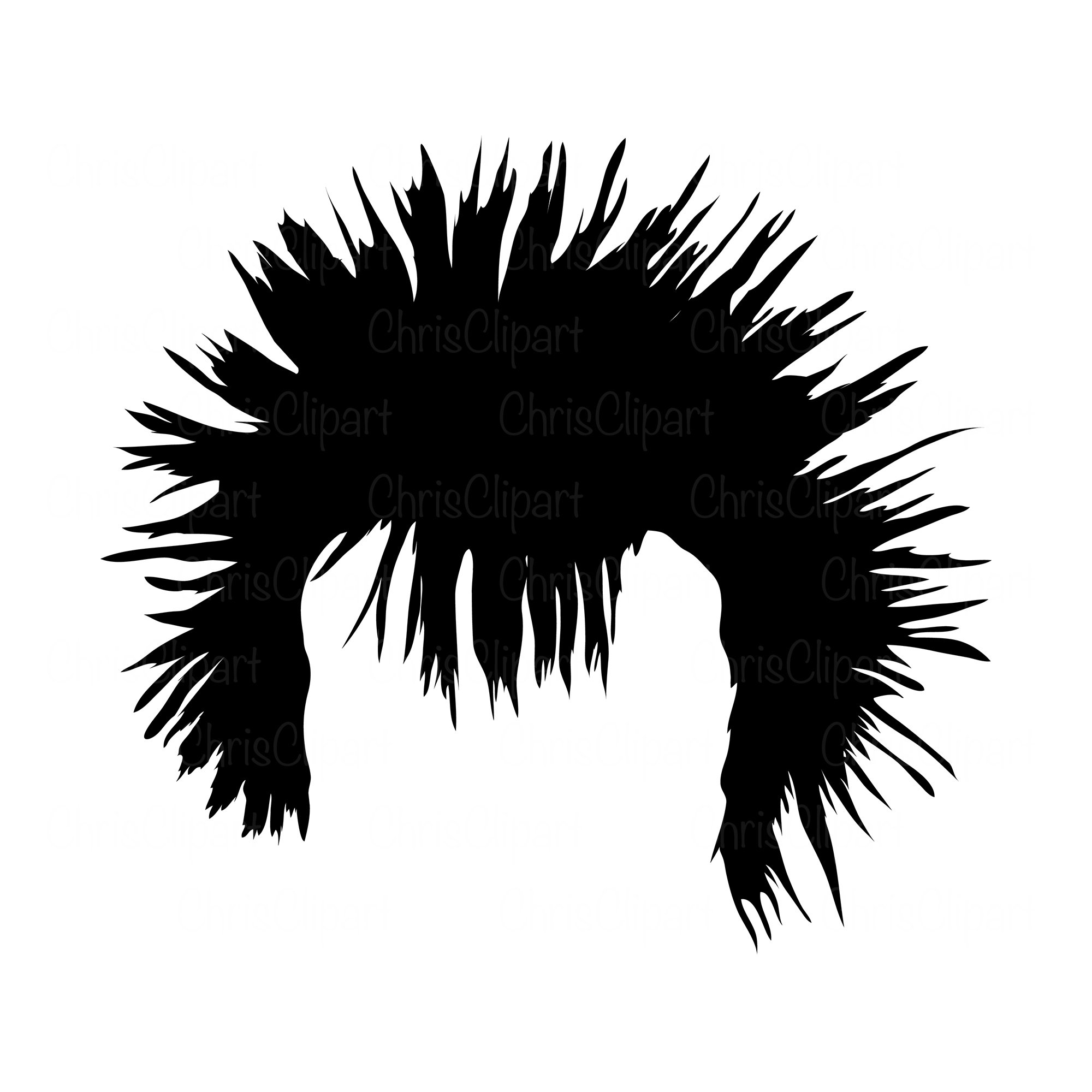SPIKED HAIR SVG Punk Hair Clipart Rockstar Clipart Rocker - Etsy Norway
