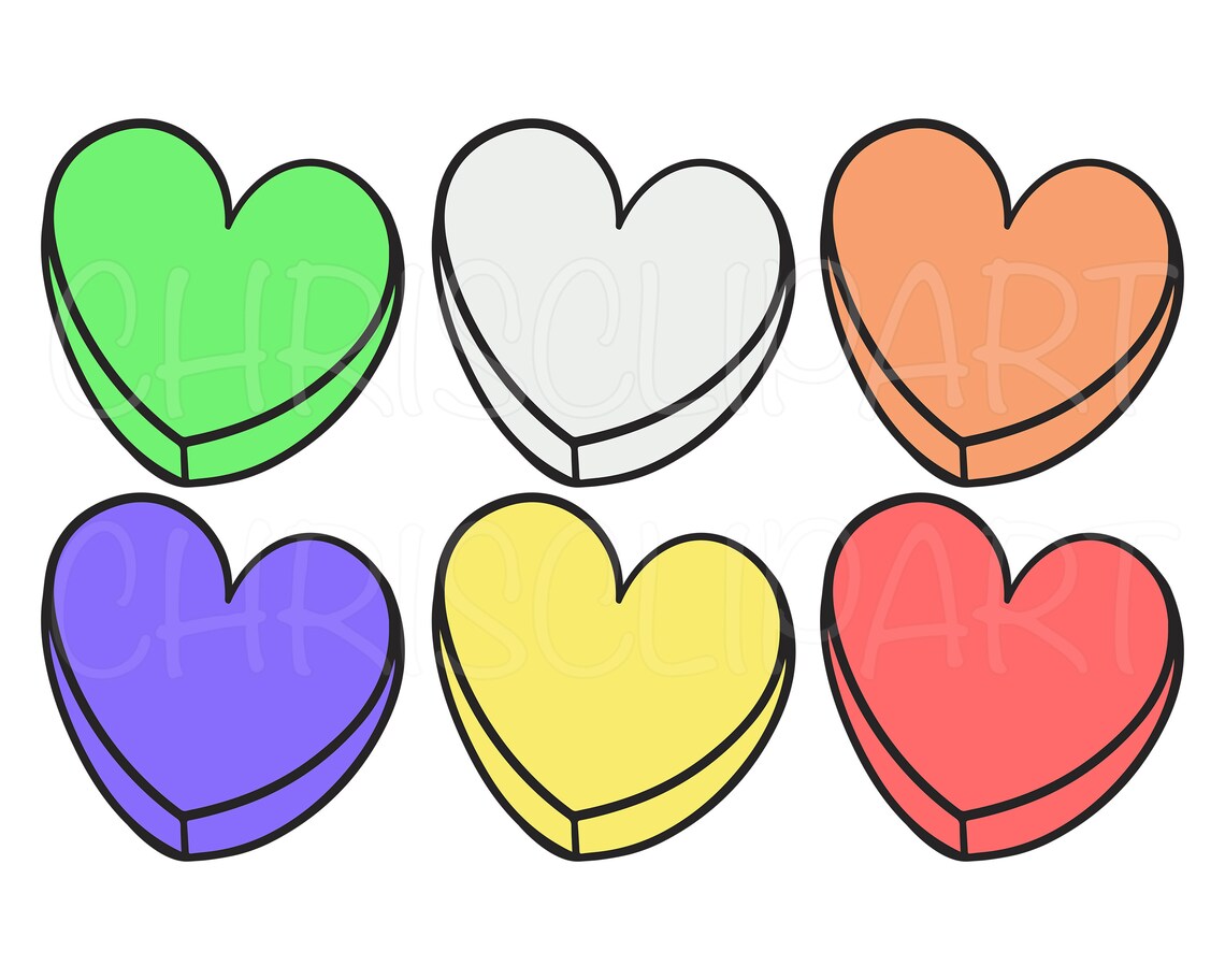 Blank Heart Candy svg Heart Candy Clipart Valentine's Etsy