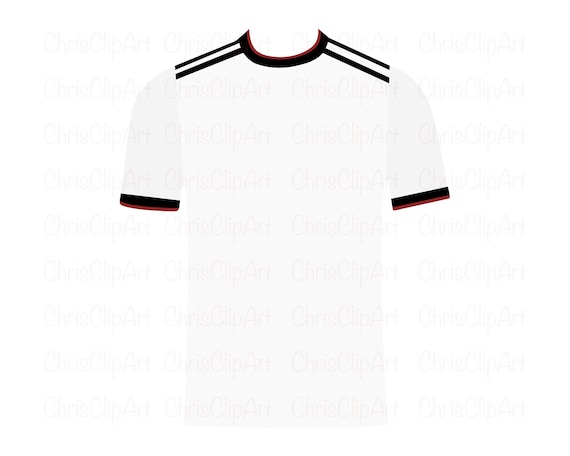 White Soccer Jersey Clipart SVG PNG JPG Sports Soccer Graphics