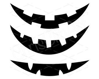 Jack O Lantern Mouth SVG PNG JPG - Bundle of 3 - Jack O'Lantern Sublimation - Halloween Cricut - Pumpkin Mouth Clipart - Mouth Graphic