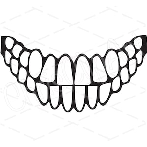 Dents SVG PNG JPG - Clipart dents tête de mort - dents squelette Cricut - Sublimation dents - graphique dents - vecteur de dents - horreur - Halloween