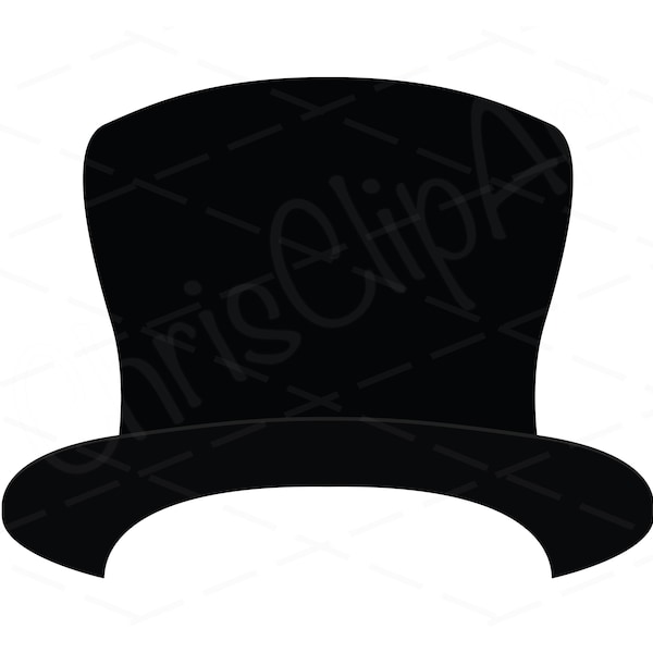 Sombrero de copa negro SVG PNG JPG - Clipart de sombrero de copa - Cricut de sombrero de copa - Gráfico de sombrero de muñeco de nieve - Sublimación de sombrero de copa - Vector de sombrero de copa