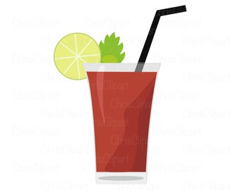 Bloody Mary Graphic - SVG, PNG, JPG Formats - Versatile Clipart for Cocktail Designs - Cricut, Drink Clipart, Beverage Clipart