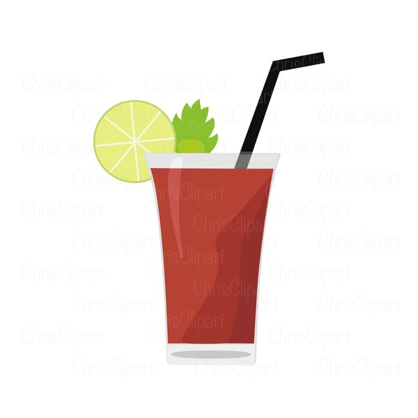 Bloody Mary Graphic - SVG, PNG, JPG Formats - Versatile Clipart for Cocktail Designs - Cricut, Drink Clipart, Beverage Clipart