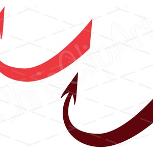 Paquete de imágenes prediseñadas de cola de diablo: rojo y granate: formatos SVG, PNG y JPG: gráficos versátiles para proyectos de diseño y manualidades