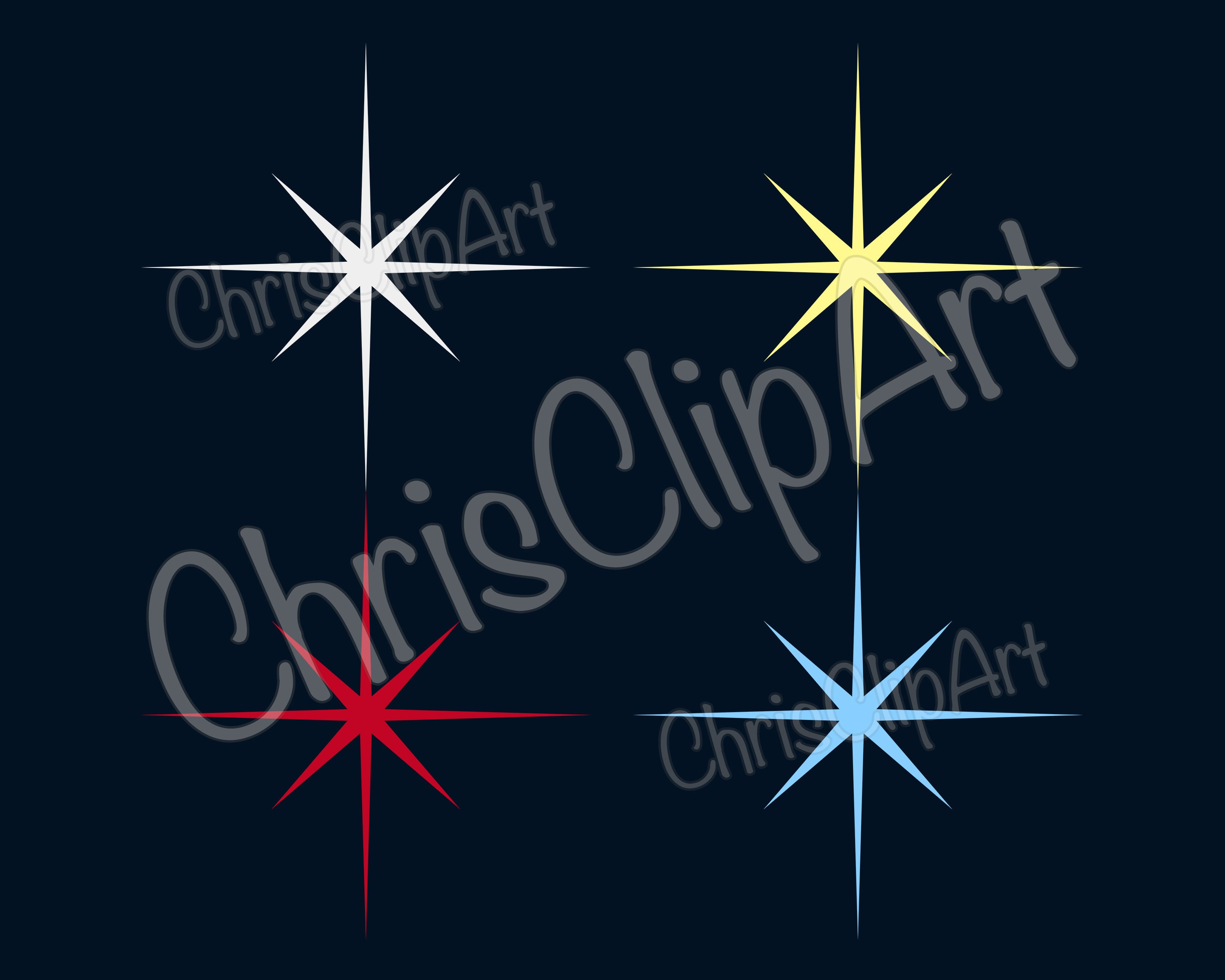 Star Clipart Bundle – 4 Colors, Vector Graphic (SVG, PNG, JPG) (digital ...