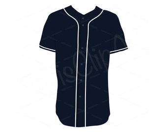 Dark Blue Baseball Jersey Clipart – SVG PNG JPG (Digital Download)