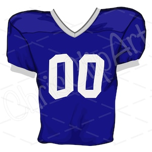 Blue Football Jersey Clipart SVG PNG JPG - Football Graphics - Football Jersey Cricut - Football Graphics