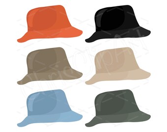 Fishing Hat SVG PNG JPG - Bundle of 6 Colors - Bucket Hat Sublimation - Fisherman Hat Cricut - Bucket Hat Clipart - Hat Graphic - Hat Vector