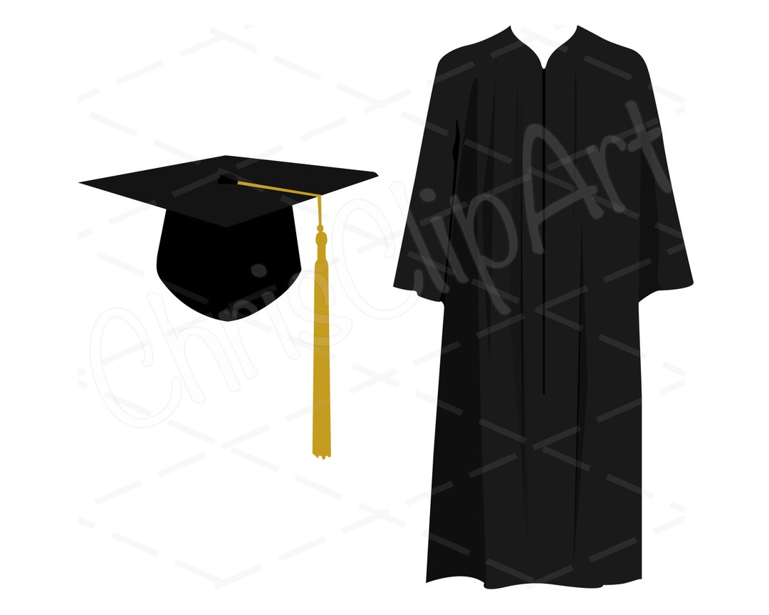 Cap and Gown SVG PNG JPG - Cap and Gown Sublimation - College Clipart ...