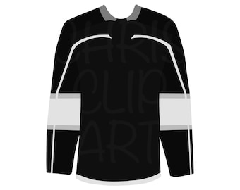 Black Hockey Jersey Clipart - SVG, PNG, JPG Formats - Versatile Graphic for Hockey Designs - Cricut, Sublimation, Hockey Graphics