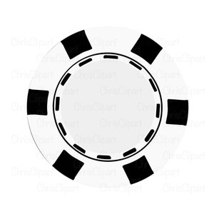 Blanc Poker Chip SVG PNG JPG - Poker Chips Clipart - Cricut Poker Chip - Sublimation graphique