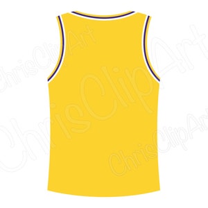 Yellow Basketball Jersey Clipart SVG PNG JPG Formats - Etsy