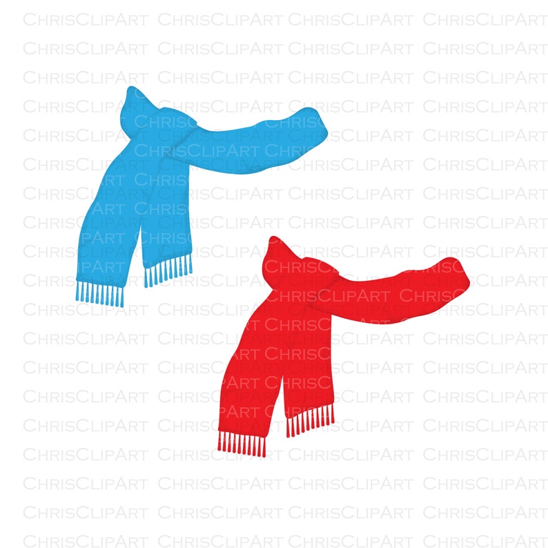 Snowman Scarf Clipart Jpg Png Svg Scarf Clip Art Digital Etsy