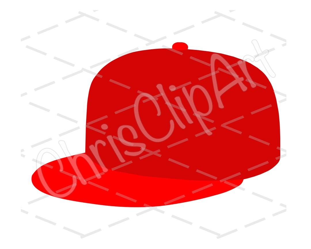 Red Baseball Cap Clipart in SVG PNG JPG Hat Graphic for Crafts and Design Baseball Hat Clipart