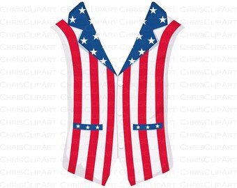 USA FLAG VEST Clipart, American Flag Png Vest Vector, Uncle Sam Svg
