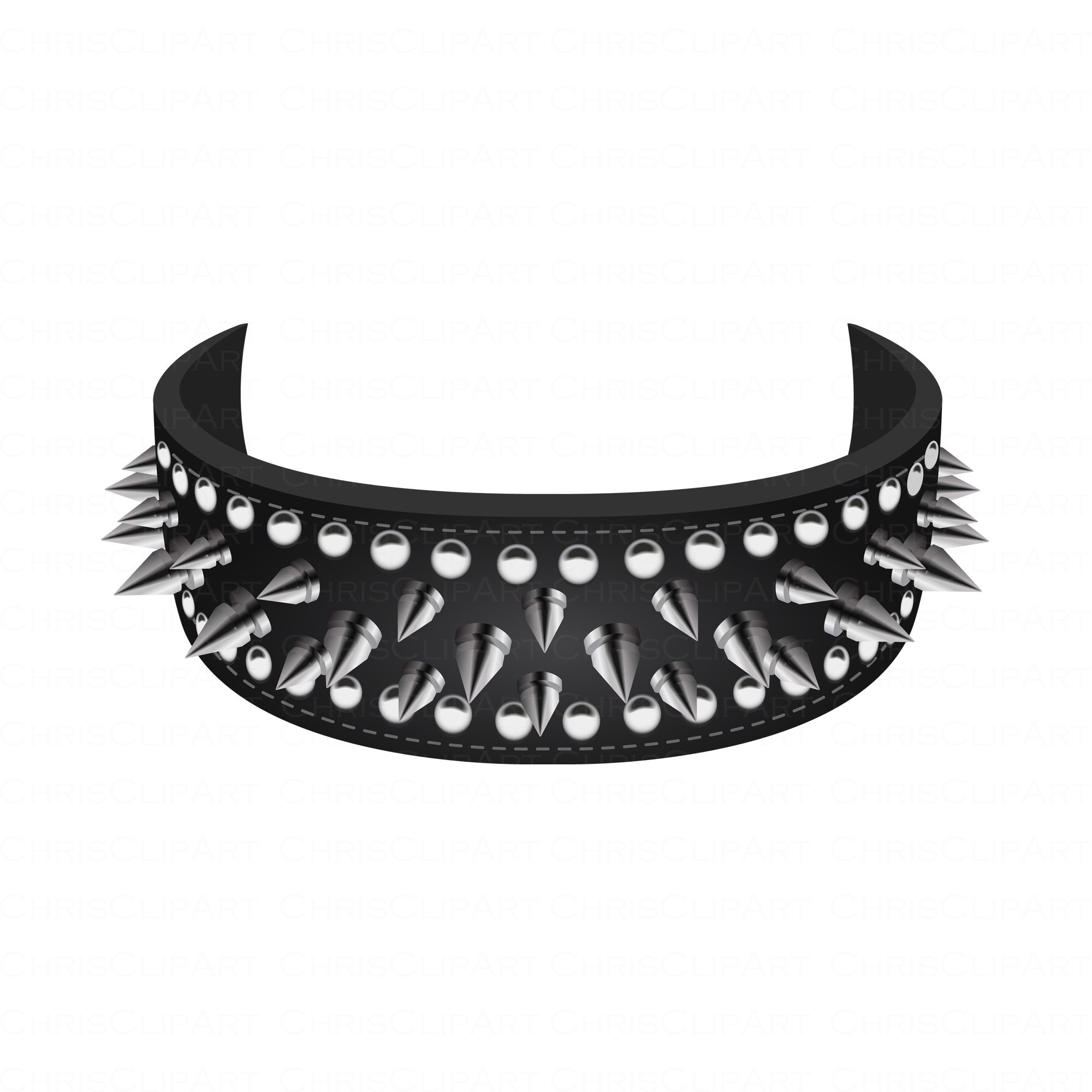 SPIKED COLLAR SVG, Dog Collar Svg, Clipart Necklace Png, Goth Svg ...