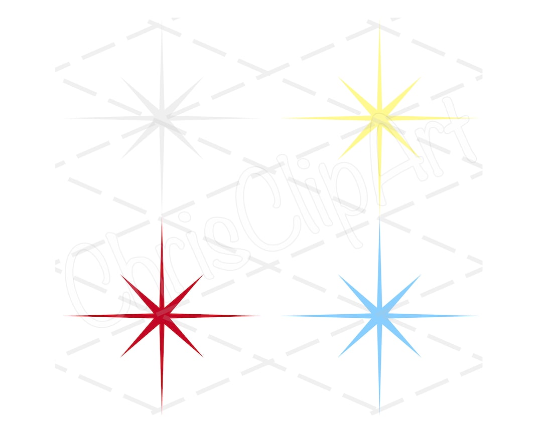 Star Clipart Bundle – 4 Colors, Vector Graphic (SVG, PNG, JPG) (digital ...