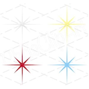 Star SVG PNG JPG - Star Clipart Bundle - 4 Colors - Star Sublimation - Star Cricut - Star Graphic - Star Vector