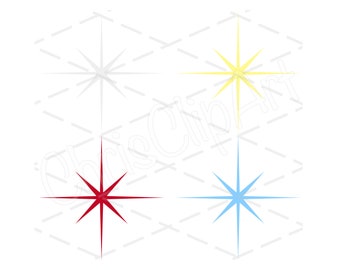 Star SVG PNG JPG - Star Clipart Bundle - 4 Colors - Star Sublimation - Star Cricut - Star Graphic - Star Vector