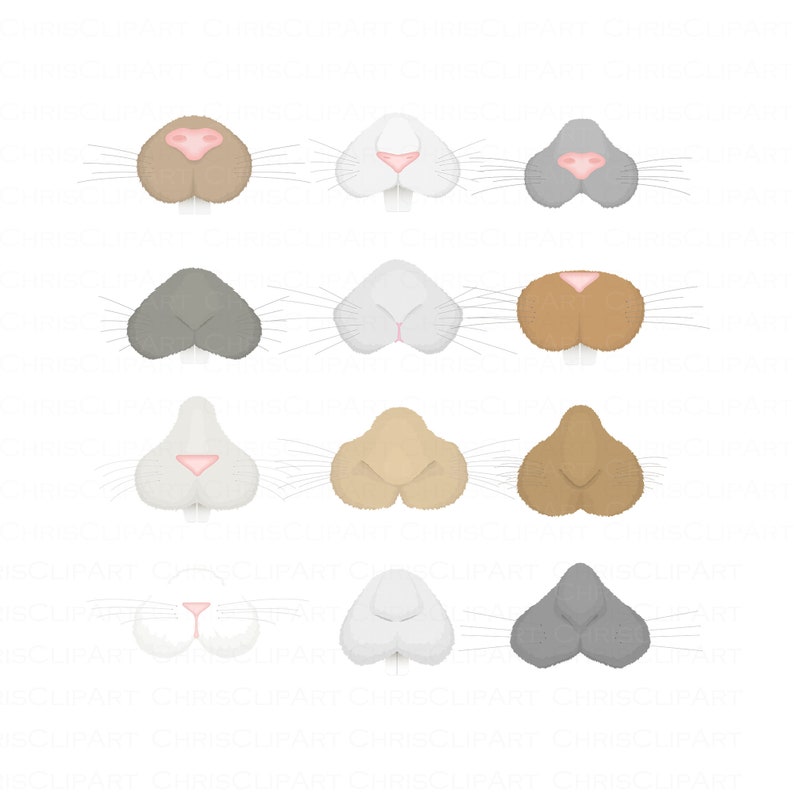 BUNNY NOSE svg Easter Bunny Svg Clipart Bundle Rabbit Nose Svg