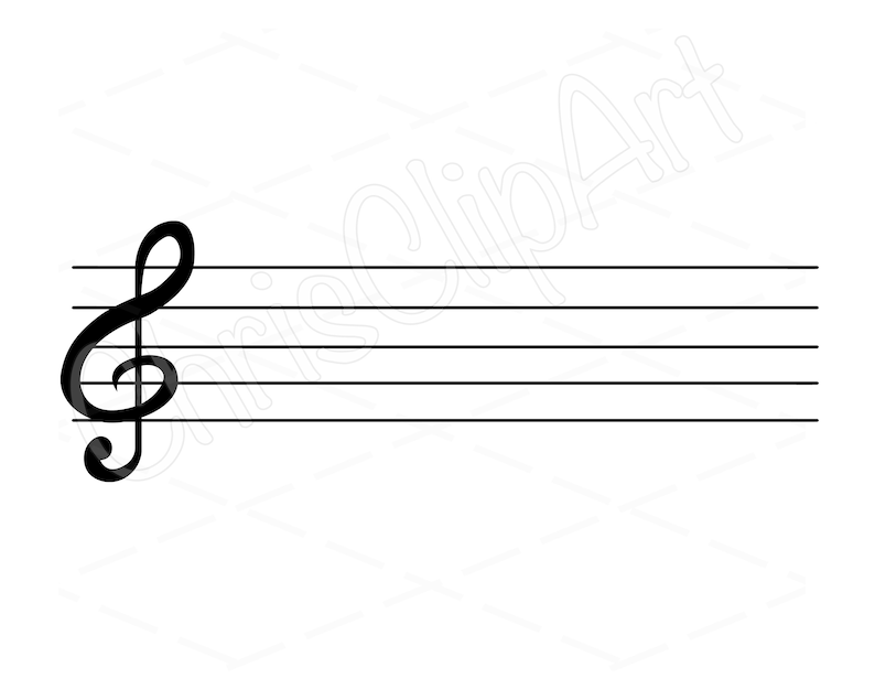 Treble Clef & Music Staff Clipart – SVG, PNG, JPG (digital Download) - Etsy
