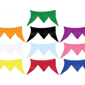 Elf Collar Clipart Bundle SVG PNG JPG - Christmas Elf Collar Graphics in 10 Colors - Printable Illustration - Cricut - Holiday Clipart