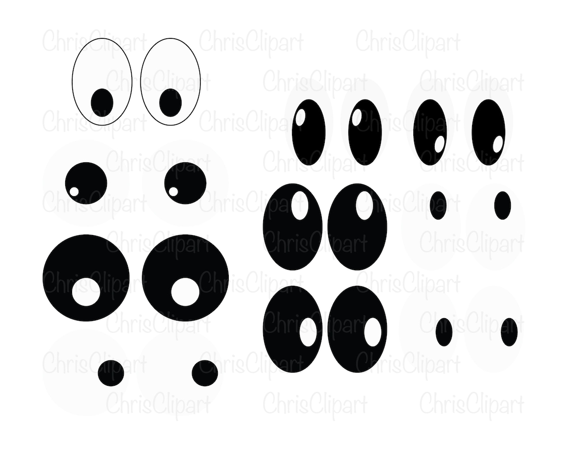 Button Eyes Svg Clipart Eyes Svg Eyes Png Cartoon Eyes Etsy