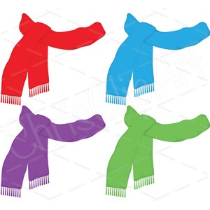 Scarf SVG PNG JPG - Bundle of 4 Colors - Scarf Sublimation - Snowman Scarf Clipart - Scarf Vector - Scarf Graphic - Scarf Cricut