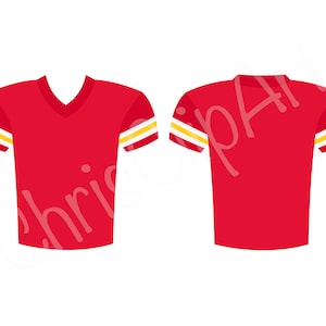 Rode voetbaltrui clipart SVG PNG JPG-voor- en achterkant-voetbal graphics-voetbal clipart-voetbal Cricut