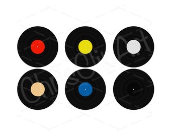 Vinyl Record SVG PNG JPG - 6 Color Bundle - Vinyl Sublimation - Vinyl Clipart - Vinyl Cricut - Vinyl Graphic