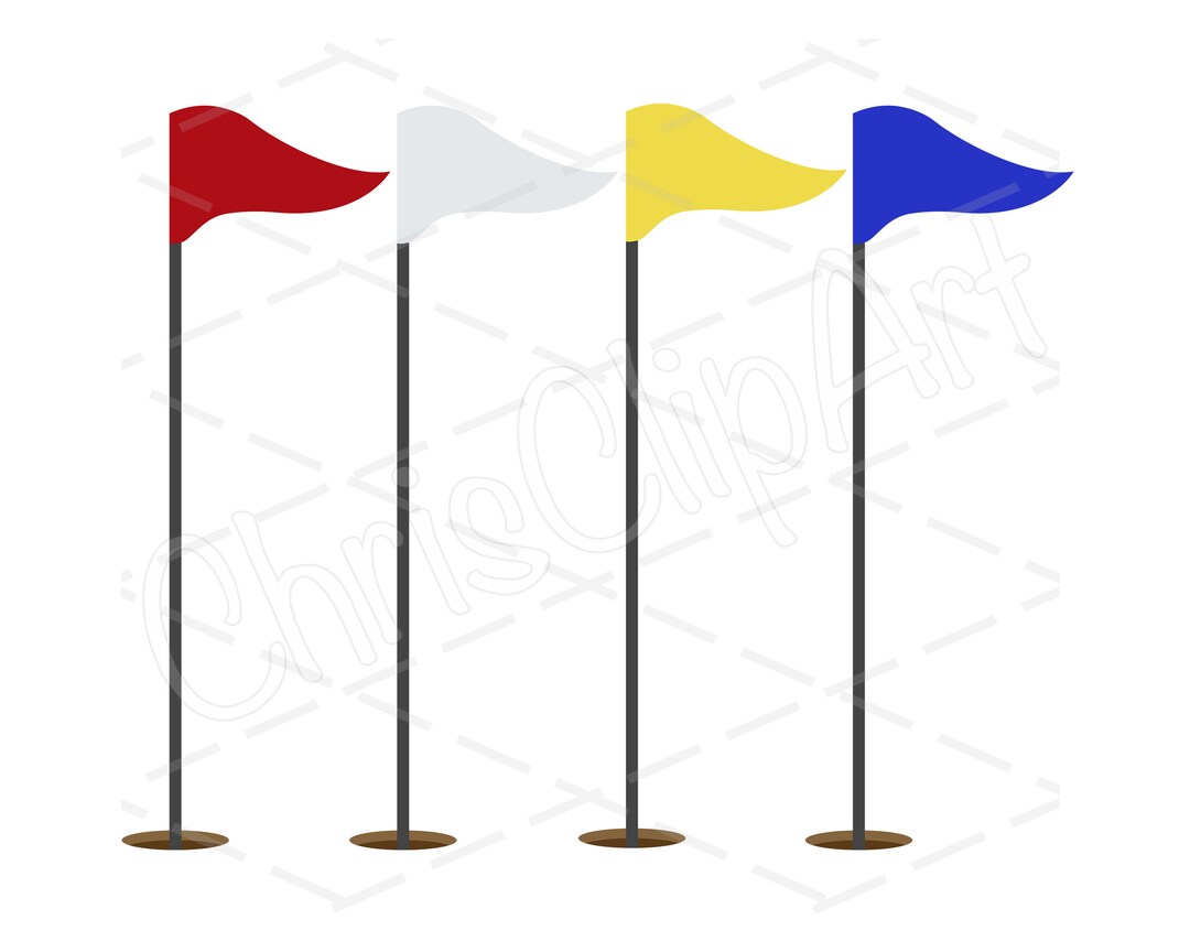 Golf Flag SVG PNG JPG Four Colors Golf Flag Clipart Golf Flag Cricut