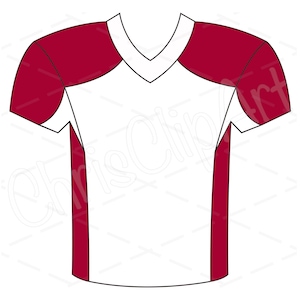 Football Jersey SVG PNG JPG - Red White Football Jersey Sublimation - Football Jersey Vector - Football Jersey Cricut - Football Clipart