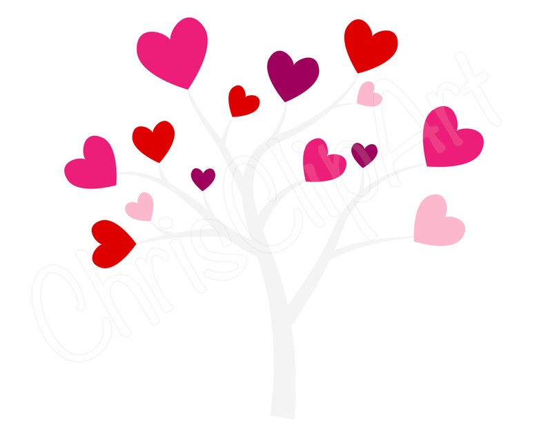 HEARTS TREE SVG Hearts Tree Png Tree With Hearts Svg - Etsy