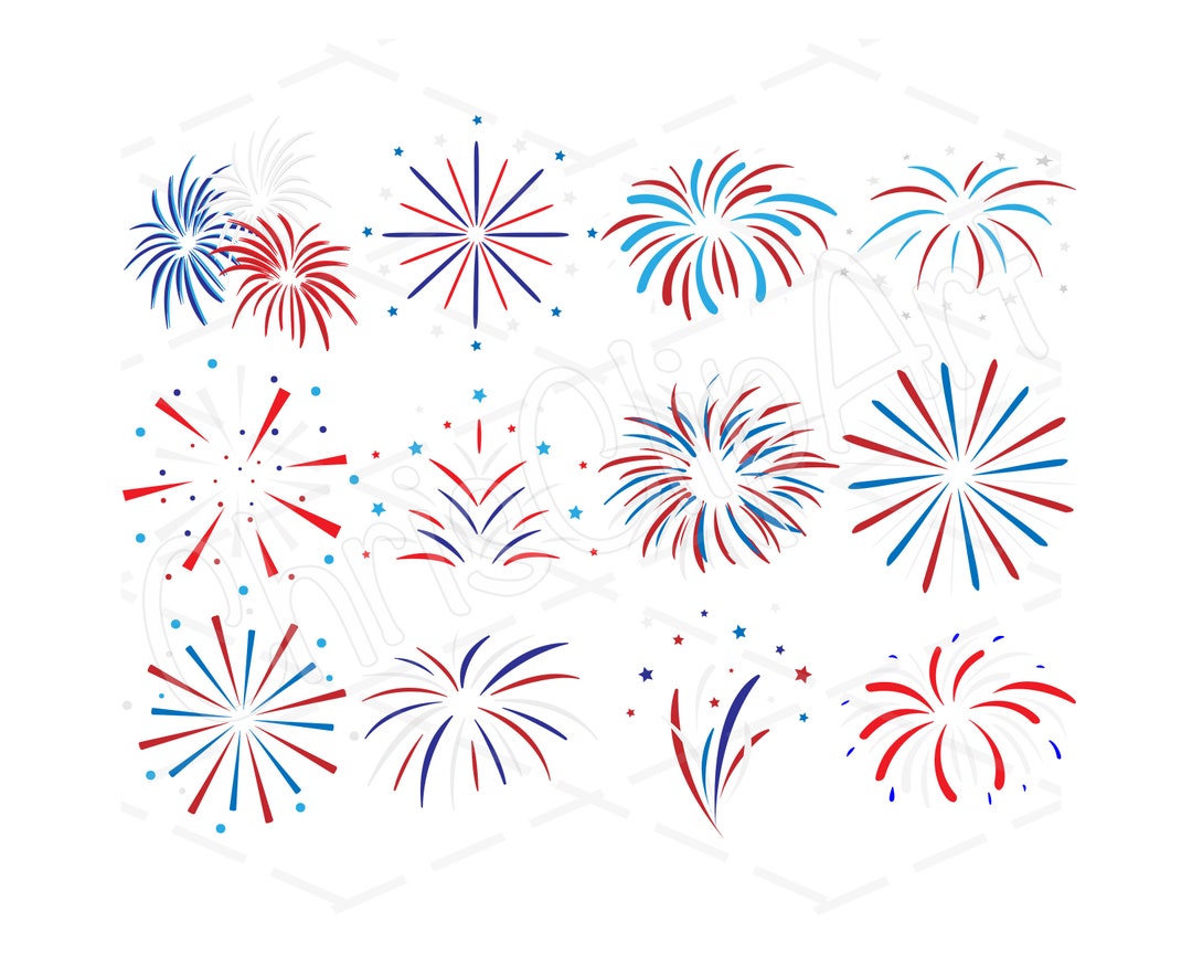 Fireworks SVG PNG JPG Bundle of 12 Graphics Fireworks Clipart Fireworks