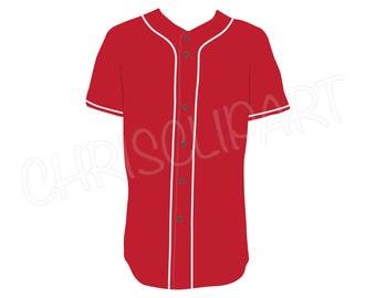 Baseball Jersey Clipart, SVG, PNG (Digital Download)