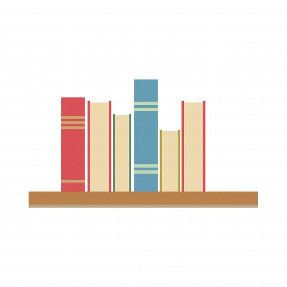 Books Svg Clipart Books Clipart Bookshelf Library Svg Etsy