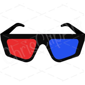 3D Glasses Clipart Graphic in SVG PNG JPG - Stylish 3D Goggles Illustration - Cricut Compatible - Downloadable Image