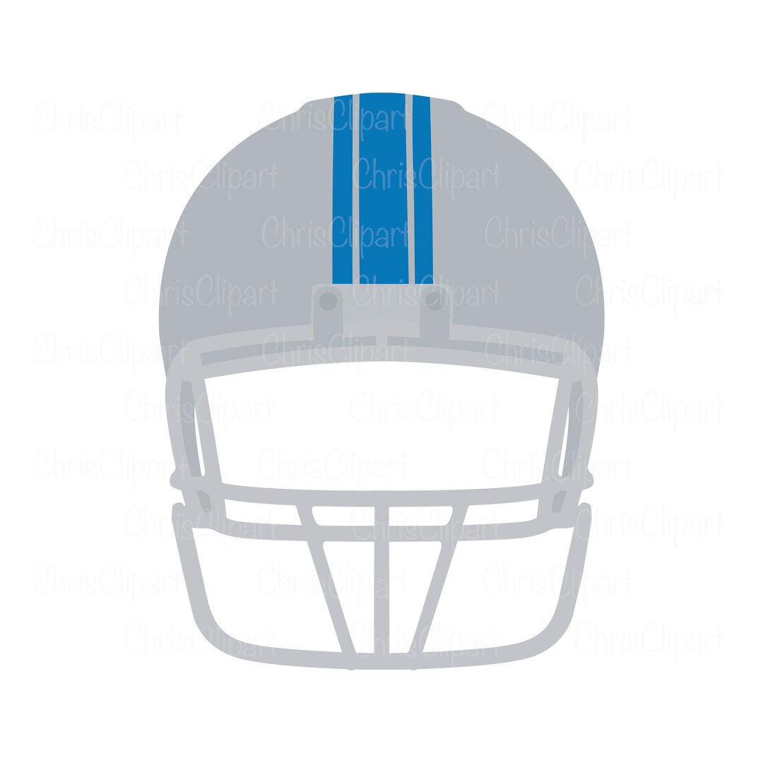 Gray Football Helmet With Blue Stripe SVG PNG JPG Football Helmet Clipart Cricut Helmet Graphic