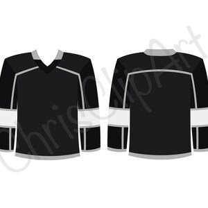 Zwarte hockeyjersey clipart SVG PNG JPG | Voor- en achterkant | Hockey-clipart | Hockey Cricut | Hockeygraphics