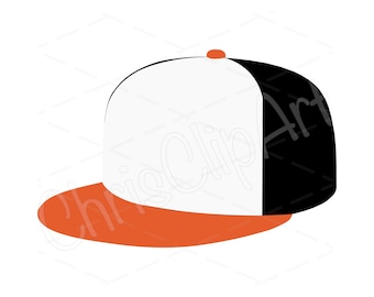 Orange Black Baseball Cap SVG PNG JPG - Baseball Hat Clipart - Baseball Hat Vector - Baseball Cap Cricut - Baseball Cap Sublimation