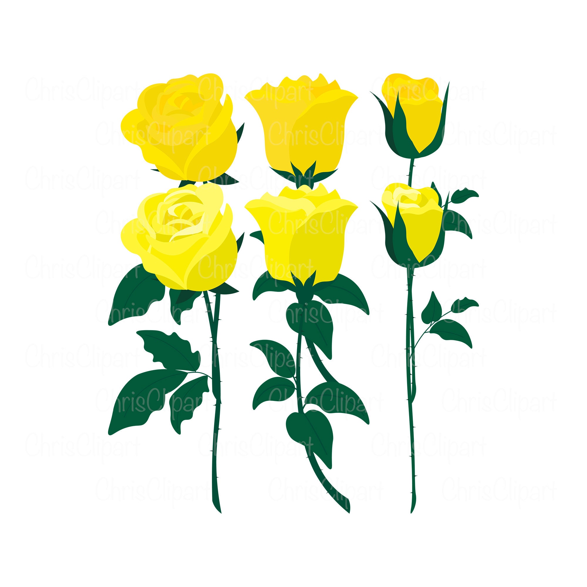 ROSES SVG Yellow Roses Svg Yellow Rose Clipart Rose - Etsy