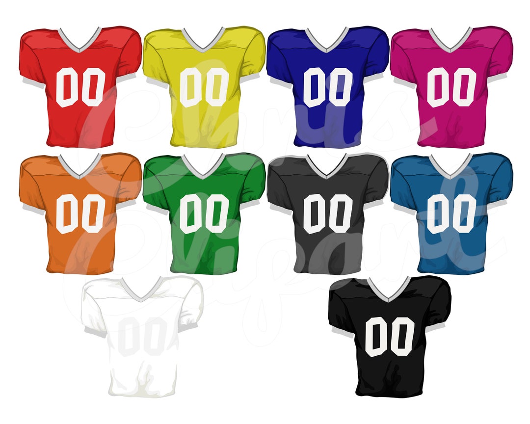Football Jersey SVG PNG JPG Bundle of 10 Colors Football Etsy