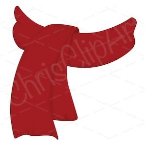 Red Scarf SVG PNG JPG - Snowman Scarf Clipart - Snowman Clipart - Scarf Sublimation - Scarf Graphic - Scarf Vector