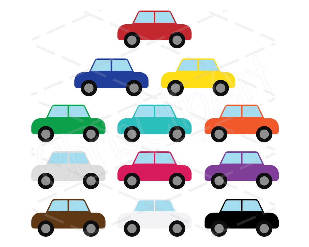 Car SVG PNG JPG 12 Color Bundle Yellow Car Blue Car Red Car Car ...