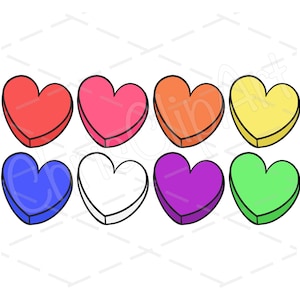 Conversation Heart SVG PNG JPG - Candy Hearts Clipart - Candy Heart Cricut - Candy Heart Sublimation - Sweethearts Vector - Heart Graphics