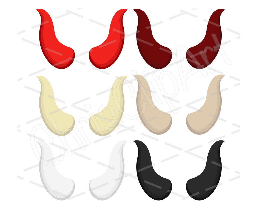 Devil Horns Bundle SVG PNG JPG 6 Colors Horns Clipart Horns Cricut