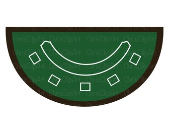 Blackjack-bord Clipart, Casino SVG, PNG, JPG (digital nedladdning)