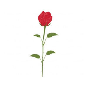 long stem red Rose Download Vector Cut File, bmp, png, jpg Cricut,  Valentine's day, Rose Flower, simple rose svg, Rose Clip art download